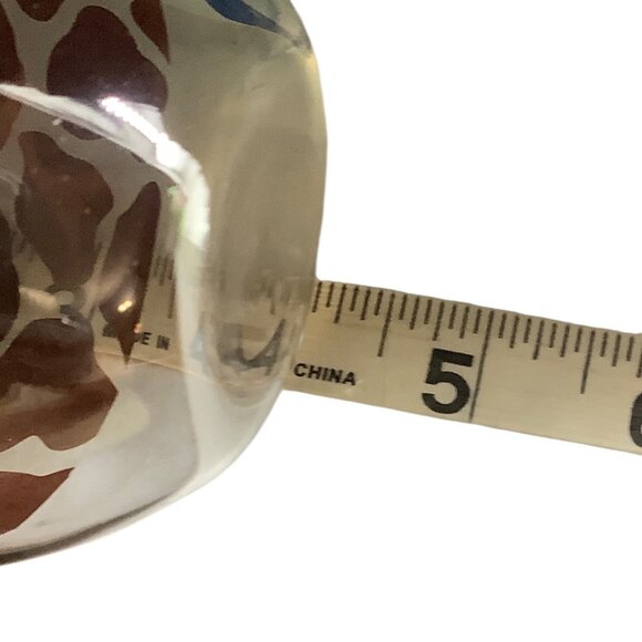 Giraffe Print Stemless Wine Glass By Midwest CBK 15 Oz Glass Fun Sassy NEW - Picture 3 of 3